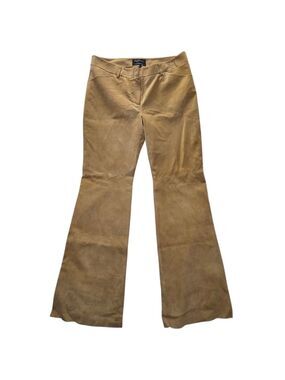 Moda International Suede Leather Pants Y2K Flare Size 14